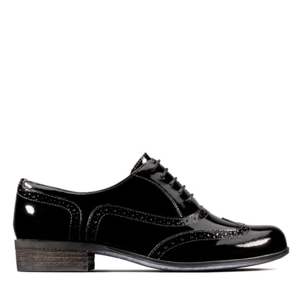 Clarks Womens Hamble Oak Flat Shoes Black | CA-3625194